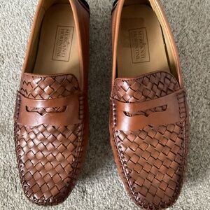 Mezlan Tan Woven Leather Loafers 9
